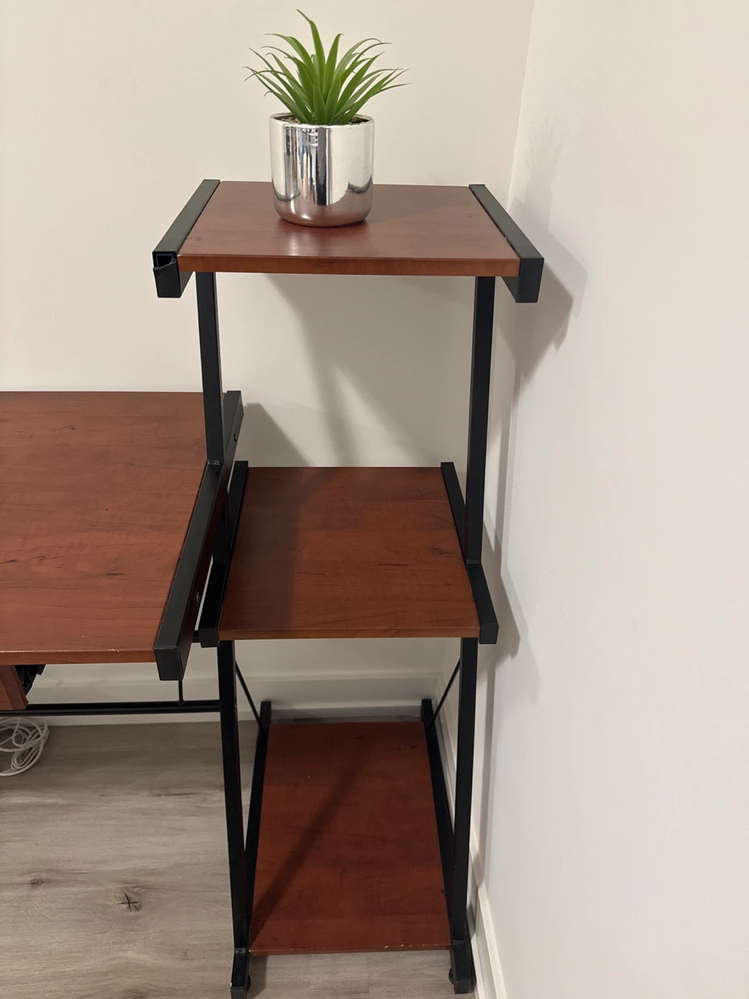 Brown Computer Desk with Shelves - photo 2