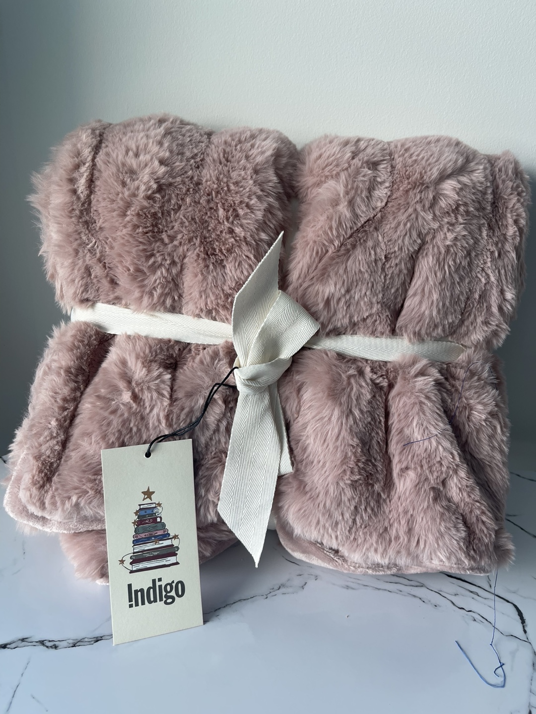 Brand new Indigo Faux Fur Throw Blanket | Unused, with Tag