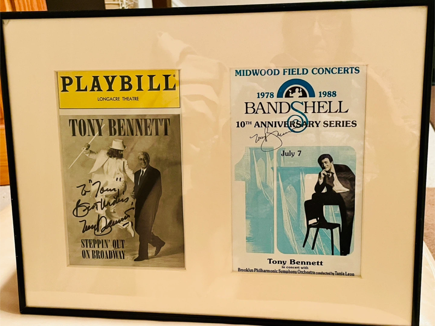 Tony Bennett Signed Framed Playbills