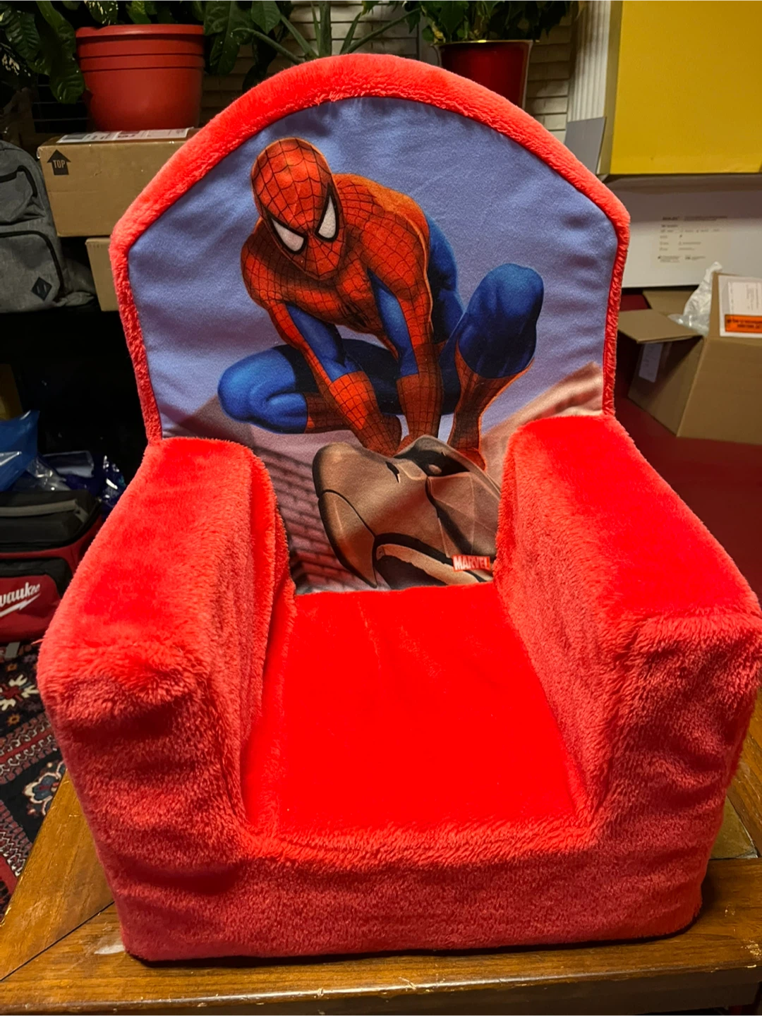 Red Marvel Spider Man Kids Armchair - photo 2