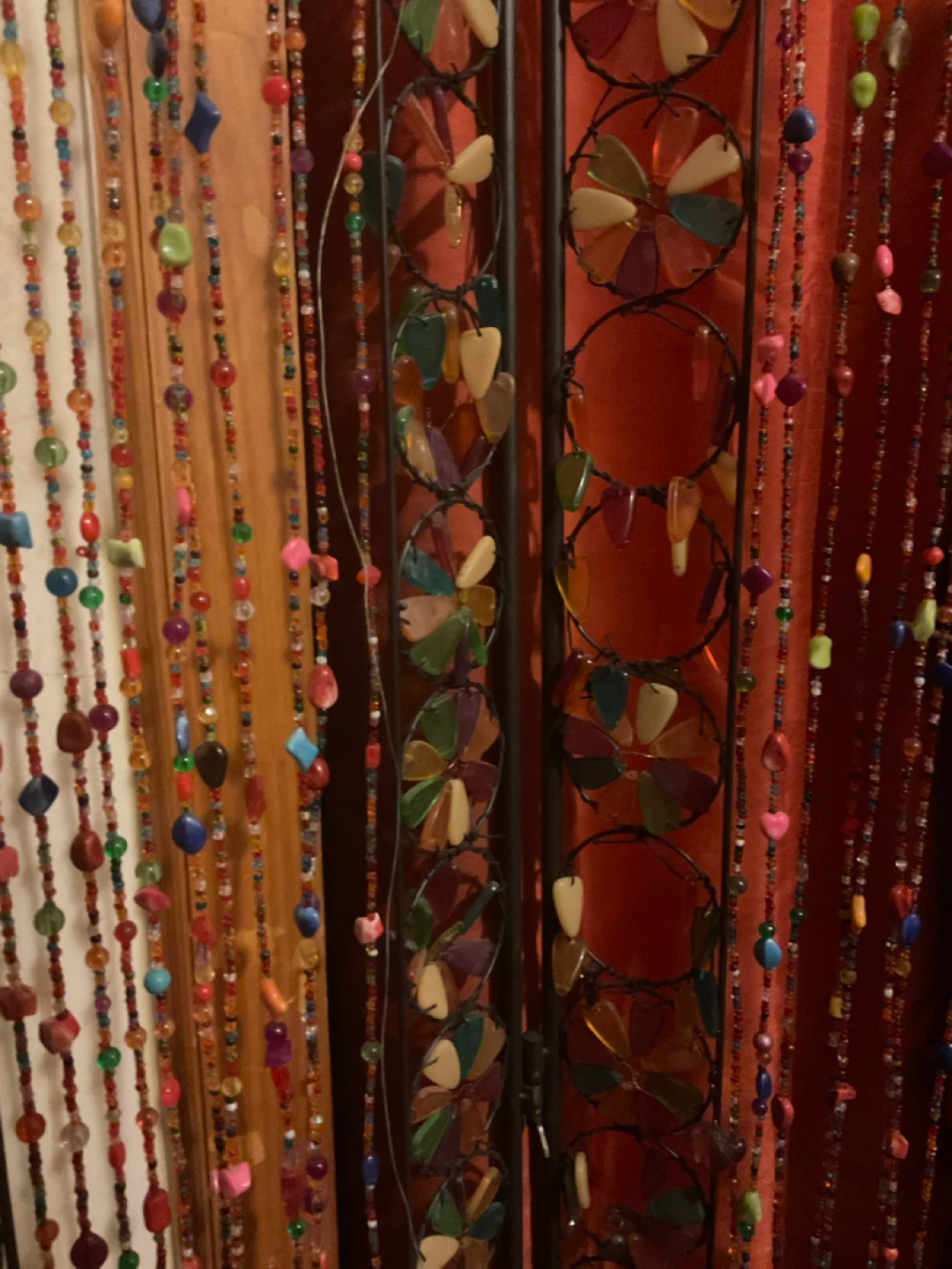 Unique Boho Beaded Room Divider Screen - photo 3
