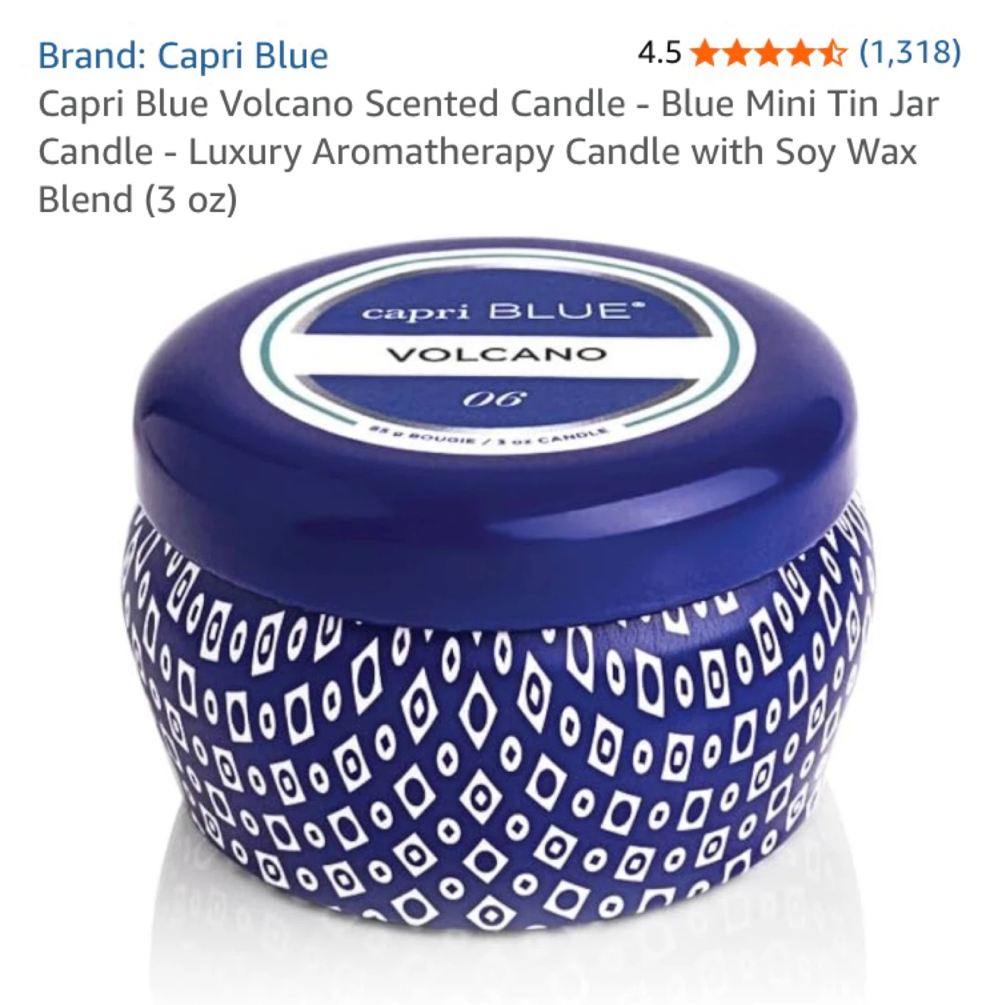 Capri Blue Volcano Scented Candle - Blue Mini Tin Jar - photo 3