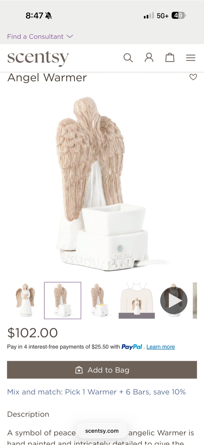 Scentsy Angel Warmer with 4 Wax Bars - photo 3