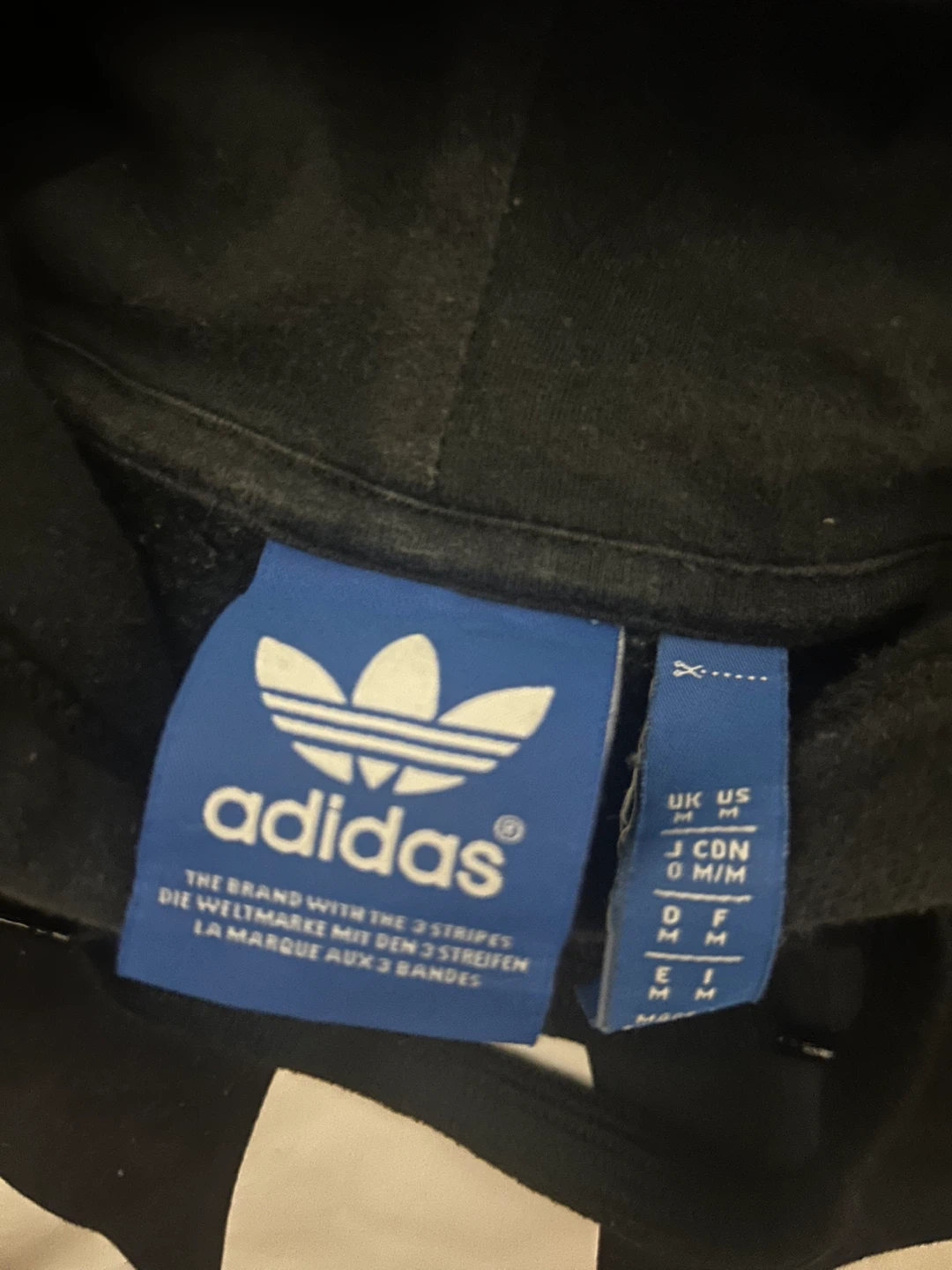 Black Adidas hoodie with white logo / size - medium - photo 3
