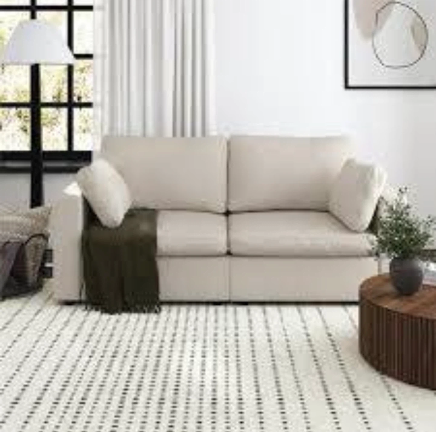 3 Modular Cloud Sofas, Central rug and Noguchi coffee table