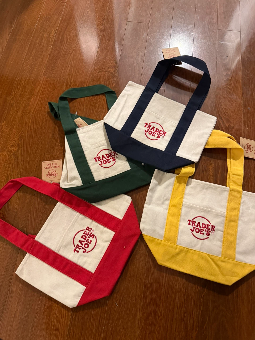 Trader Joe's Mini Canvas Tote Bags (Set of 4)