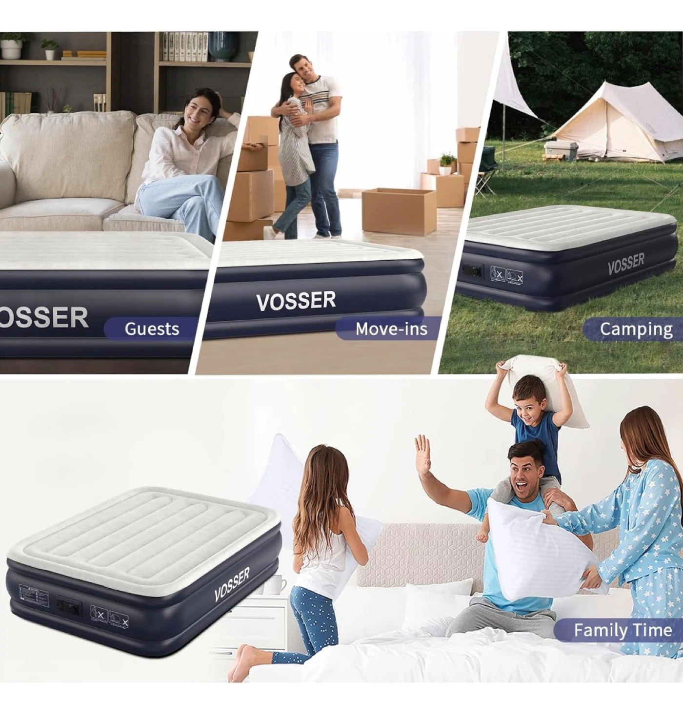 VOSSER Full Size Air Bed (75x54x18in) - photo 3