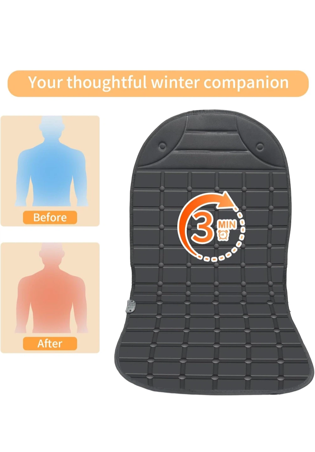universal 12V heated car seat cushions for driver and passenger - photo 4