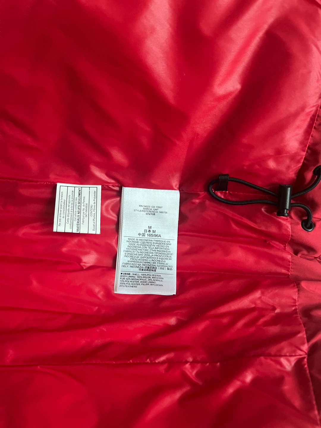Gap Red Puffer Vest - Size M - photo 5