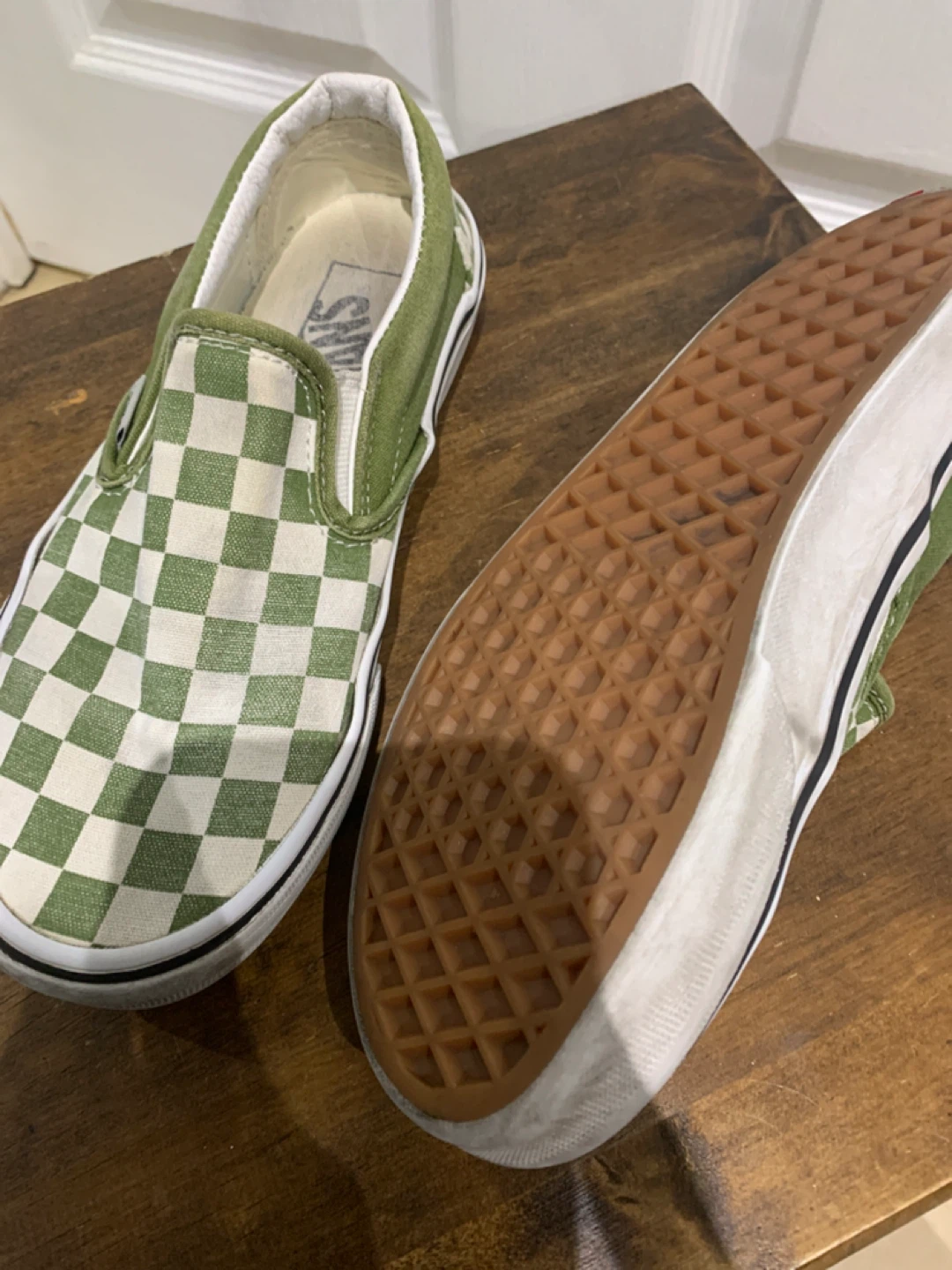 Vans Slip-On Olive Green Checkered - US Men's 4 - photo 3
