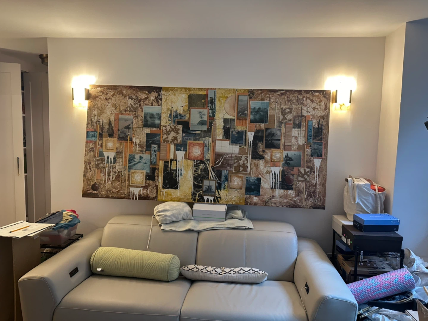 🧡 Very Large Abstract Collage Painting - photo 3