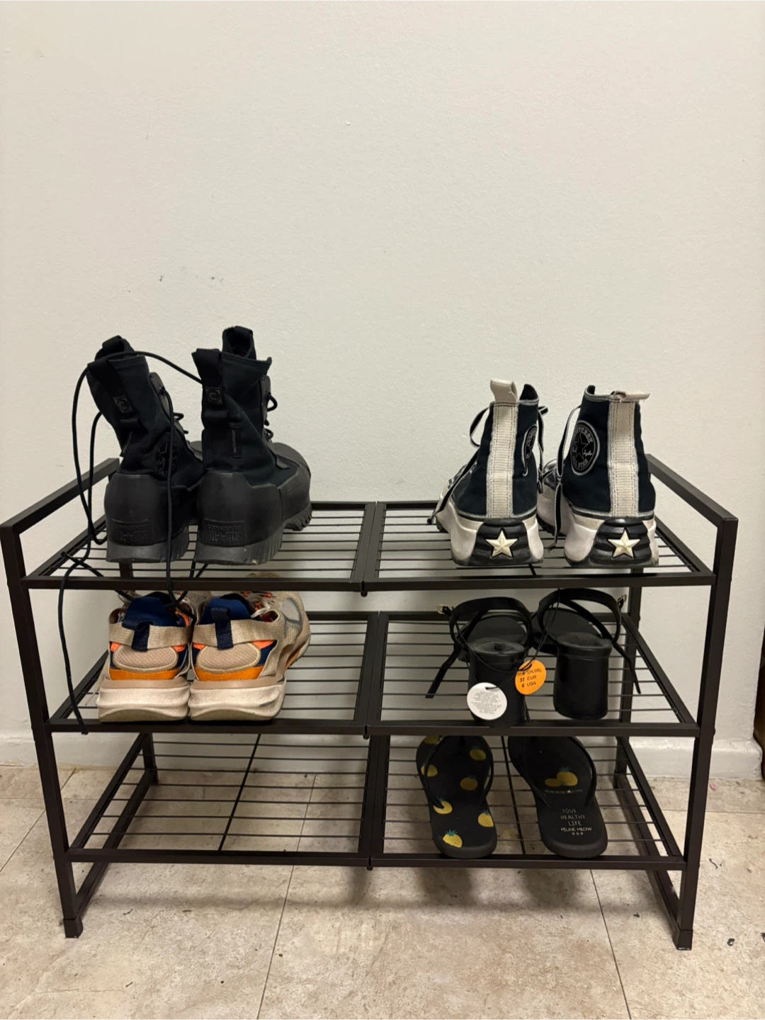 🧡Black Metal 3-Tier Shoe Rack - photo 4