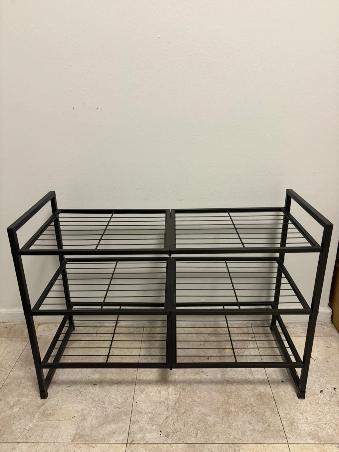 🧡Black Metal 3-Tier Shoe Rack