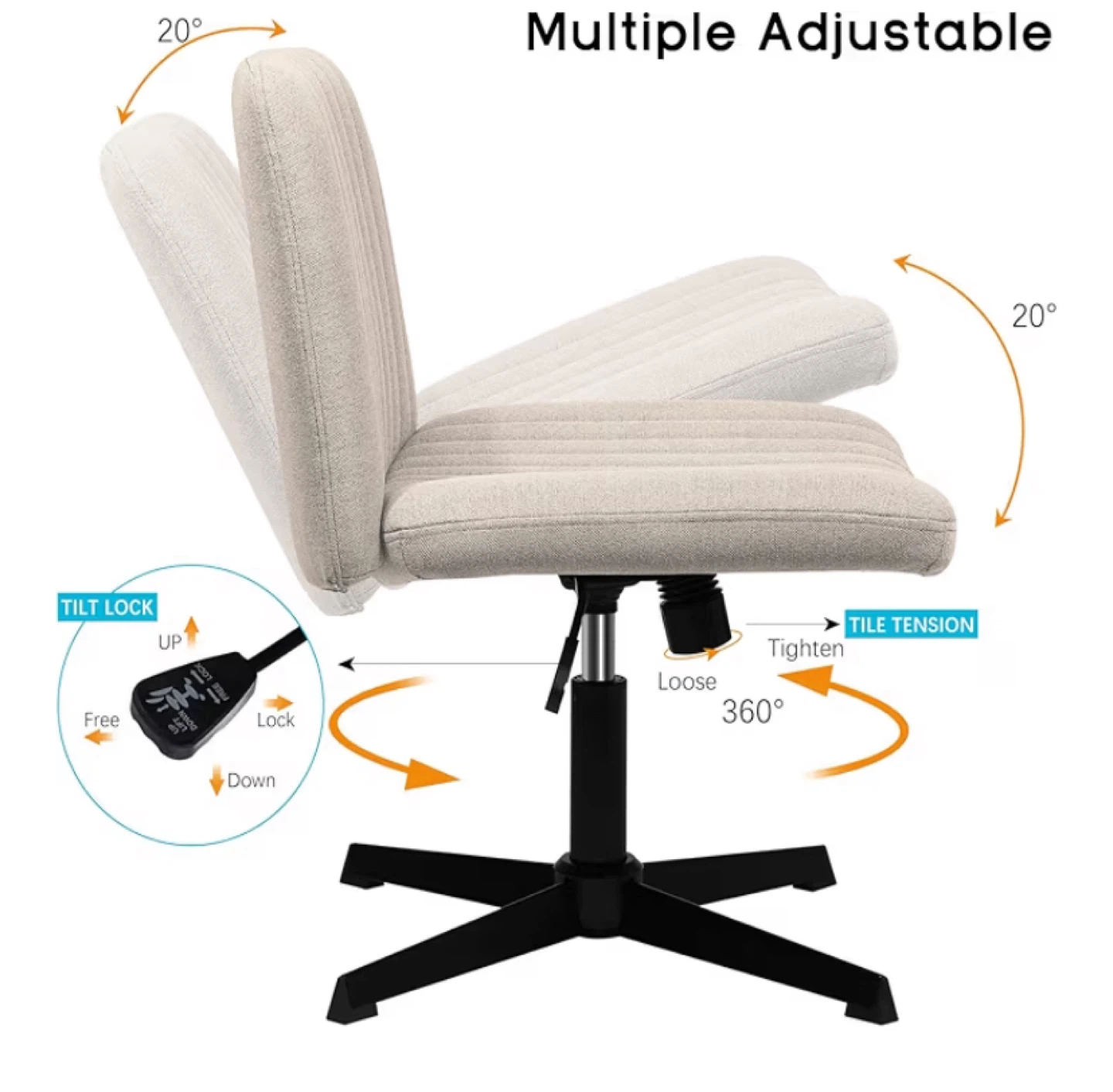 Beige Adjustable Office Chair - photo 4