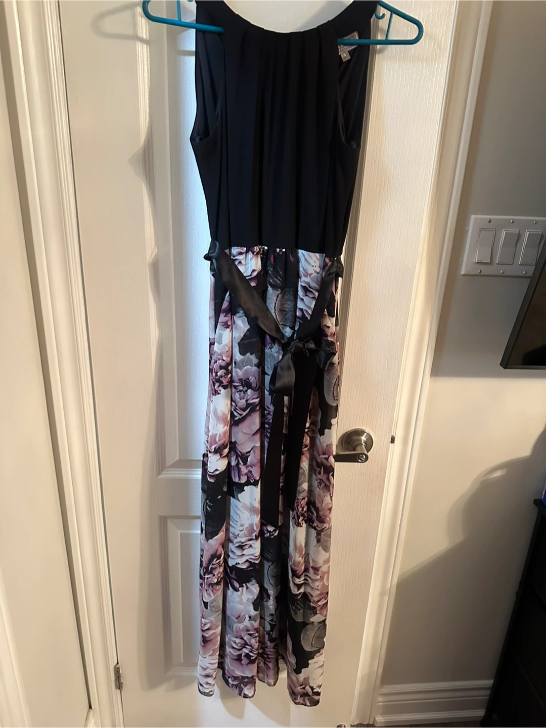 Floral Maxi Dress - Black & Purple