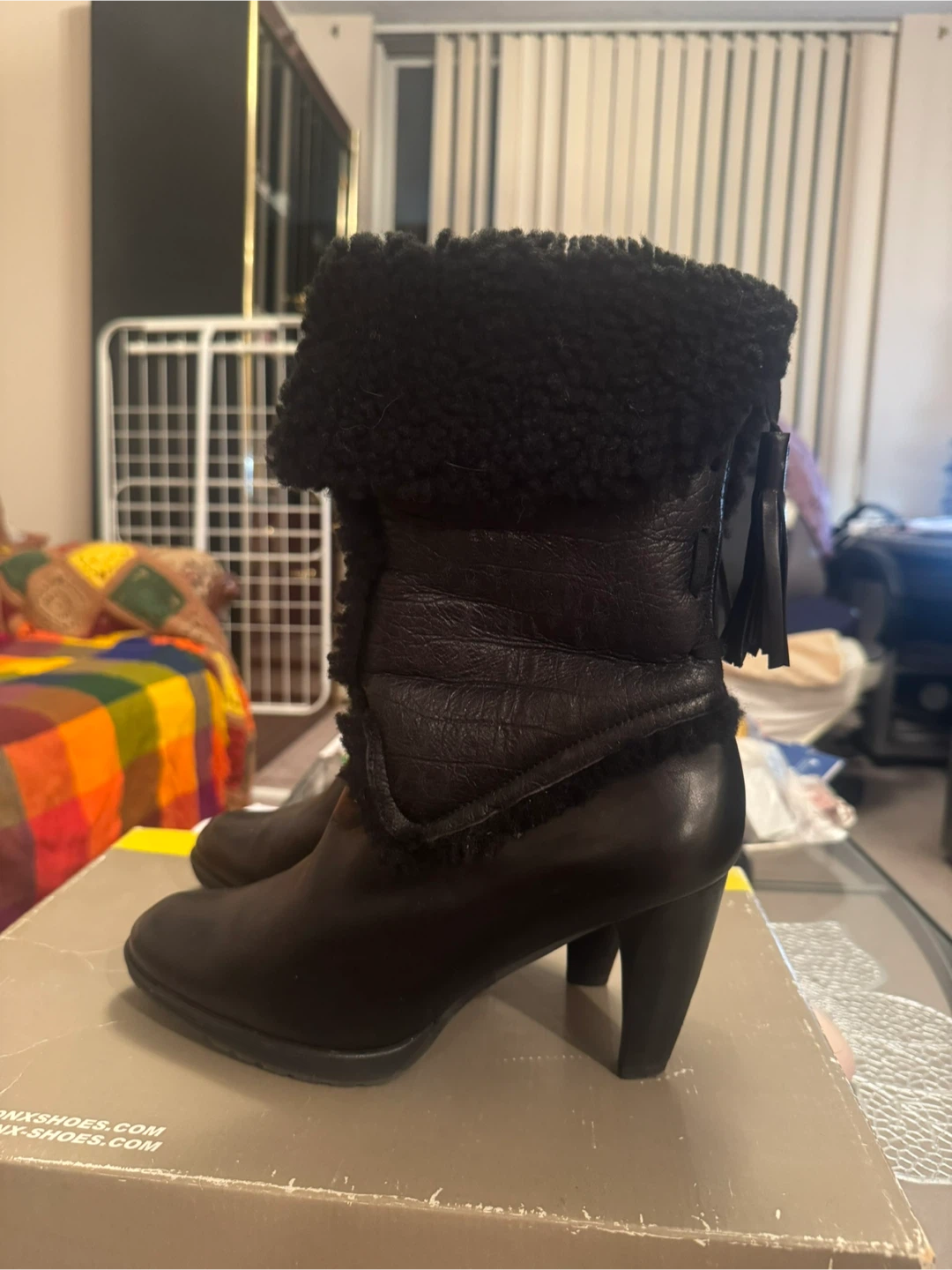 Peter Kaiser Black Leather Heeled Boots - Size 8 US. - photo 5