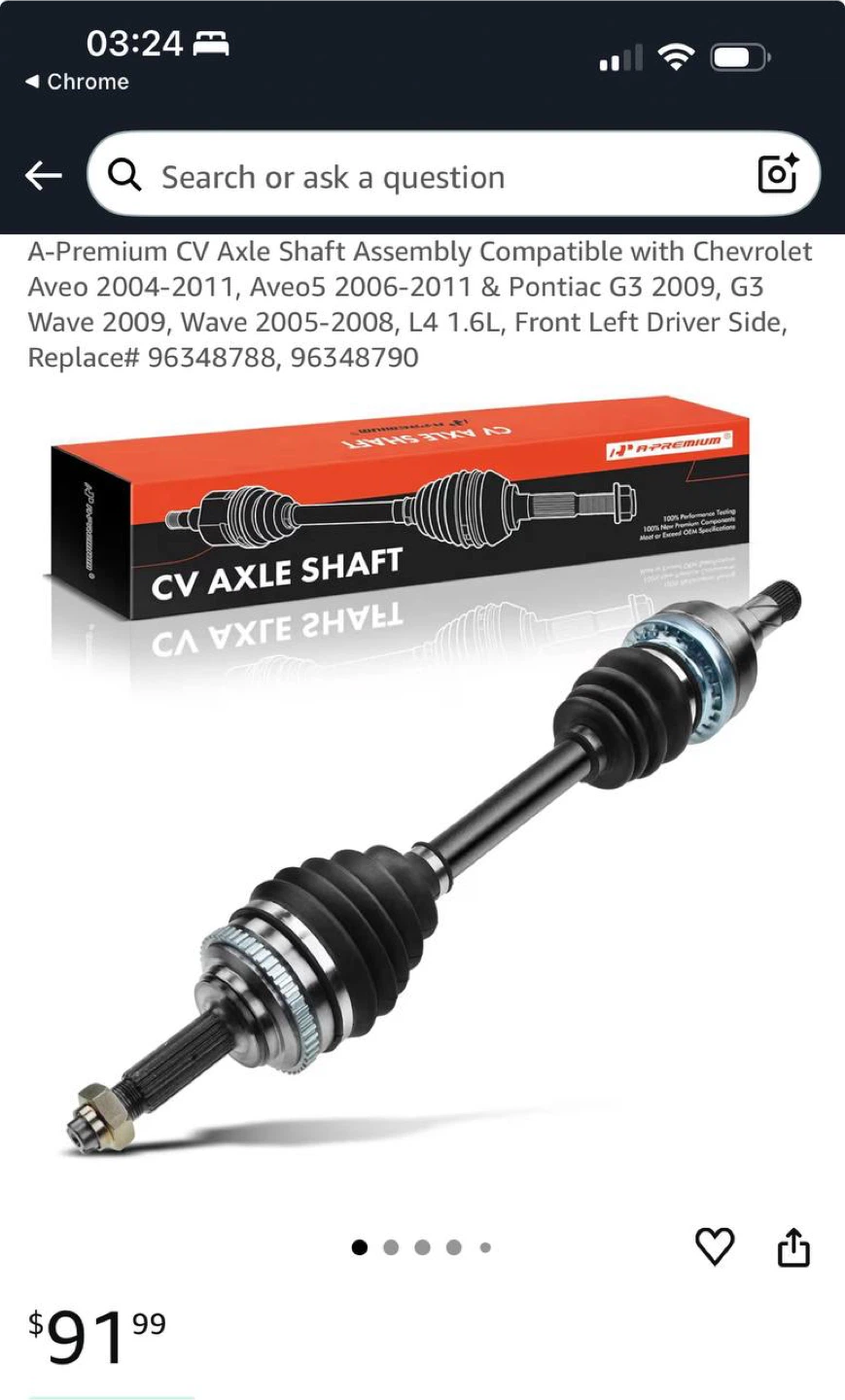 A-Premium Front Left CV Axle Shaft – Chevy Aveo