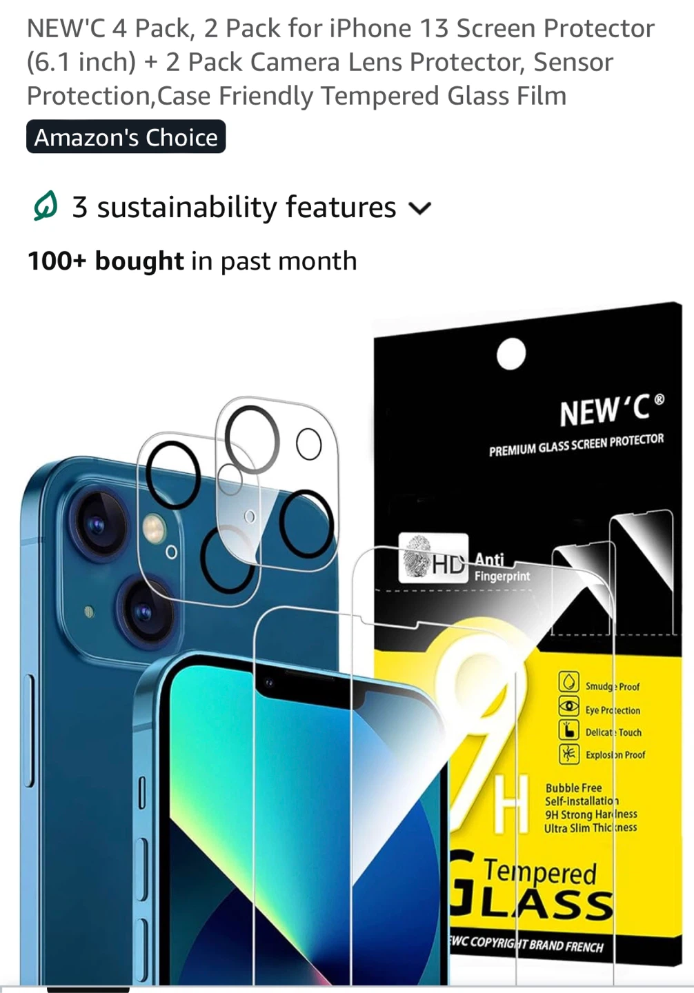 2 iPhone 13 , 4 Screen Protector + 4 Pack Cam Lens - photo 3