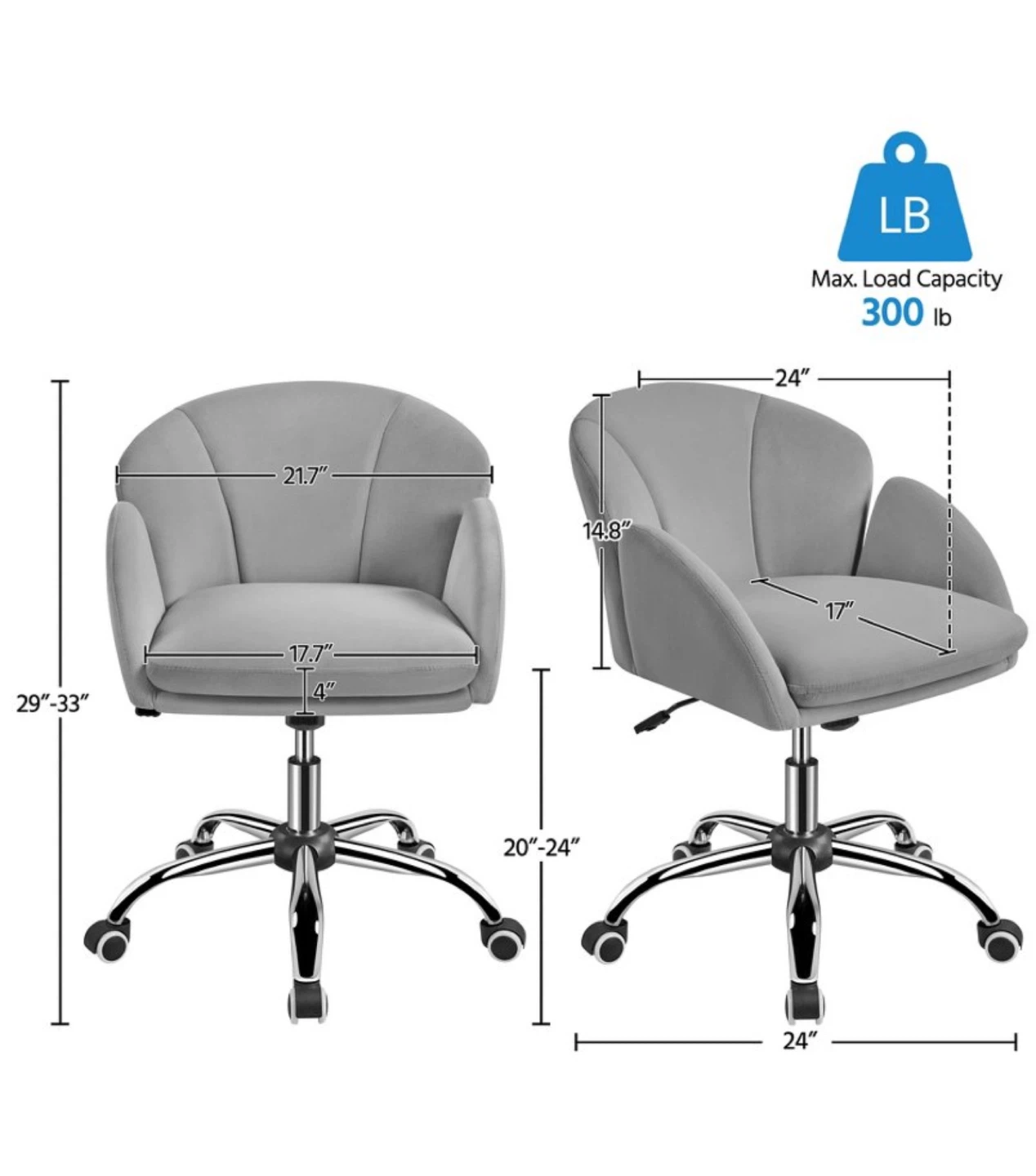 Gray Adjustable Office Desk Chair - photo 3