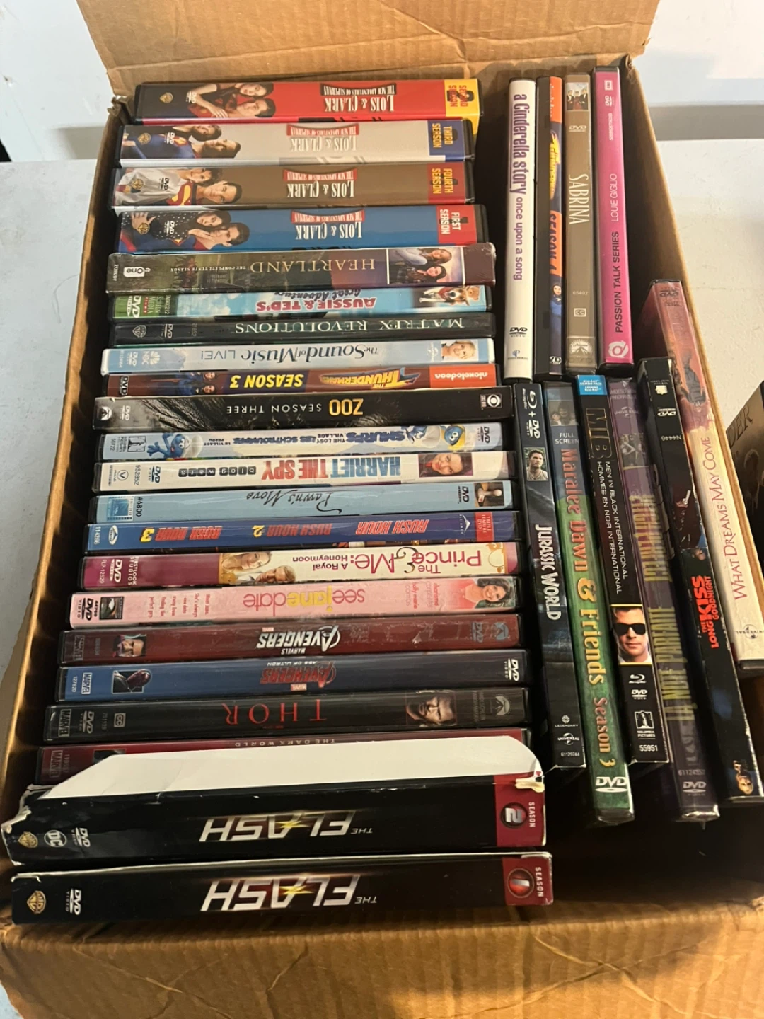 Box of DVDs: The Flash, Avengers, Jurassic World & More!