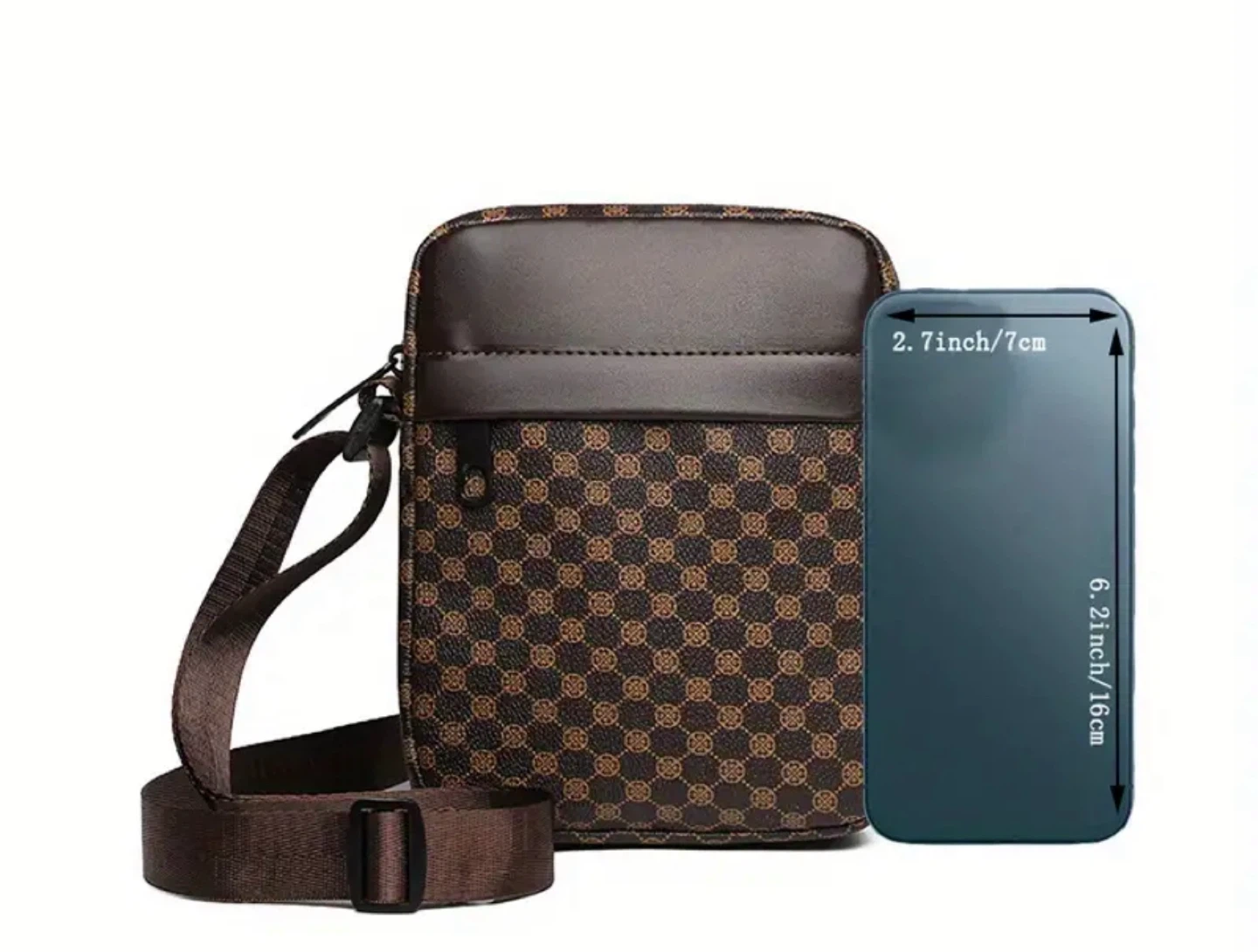 New! Brown Patterned Crossbody Bag - photo 4