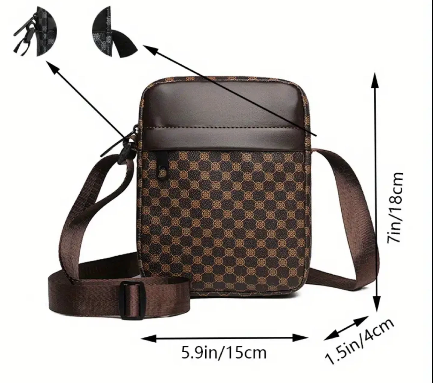 New! Brown Patterned Crossbody Bag - photo 2