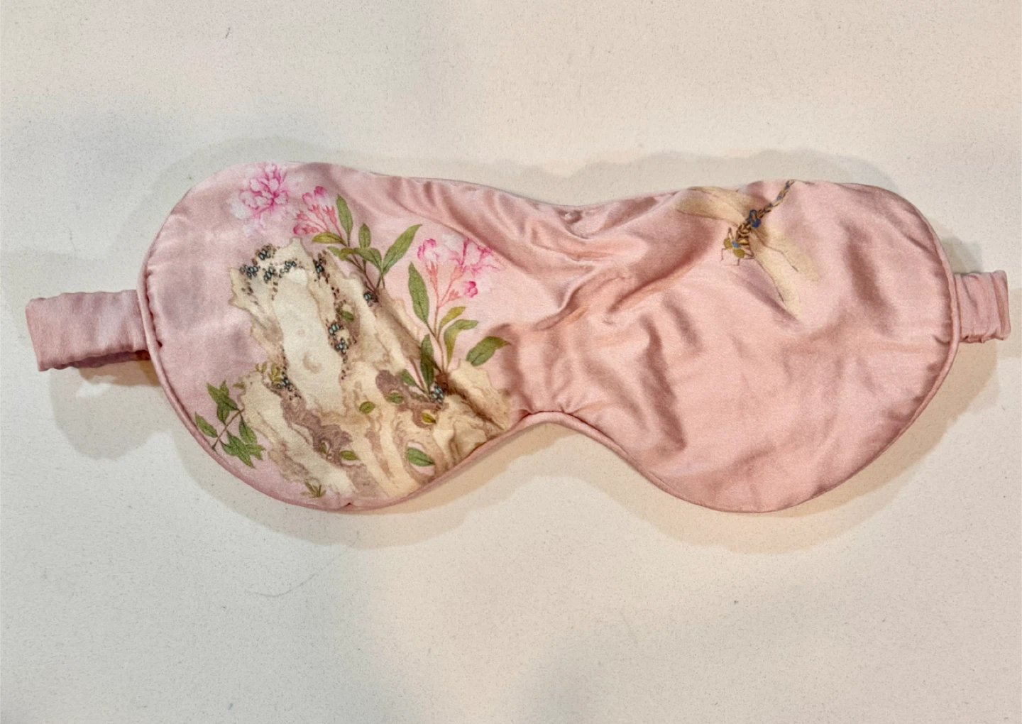 Floral Premium Silk Sleep Mask_Light Pink