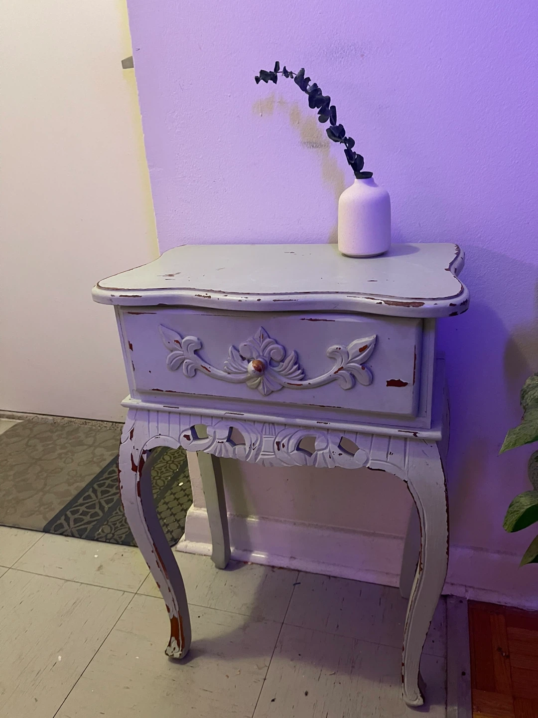Vintage Style Side Table - Distressed Look