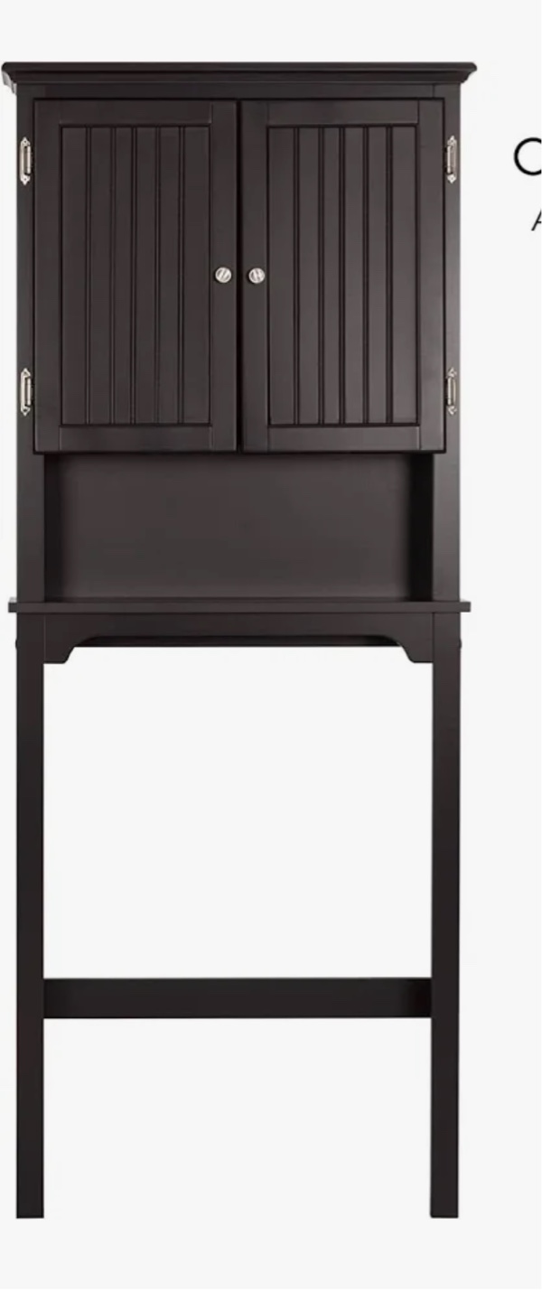 Dark Brown Over-the-Toilet Storage Cabinet