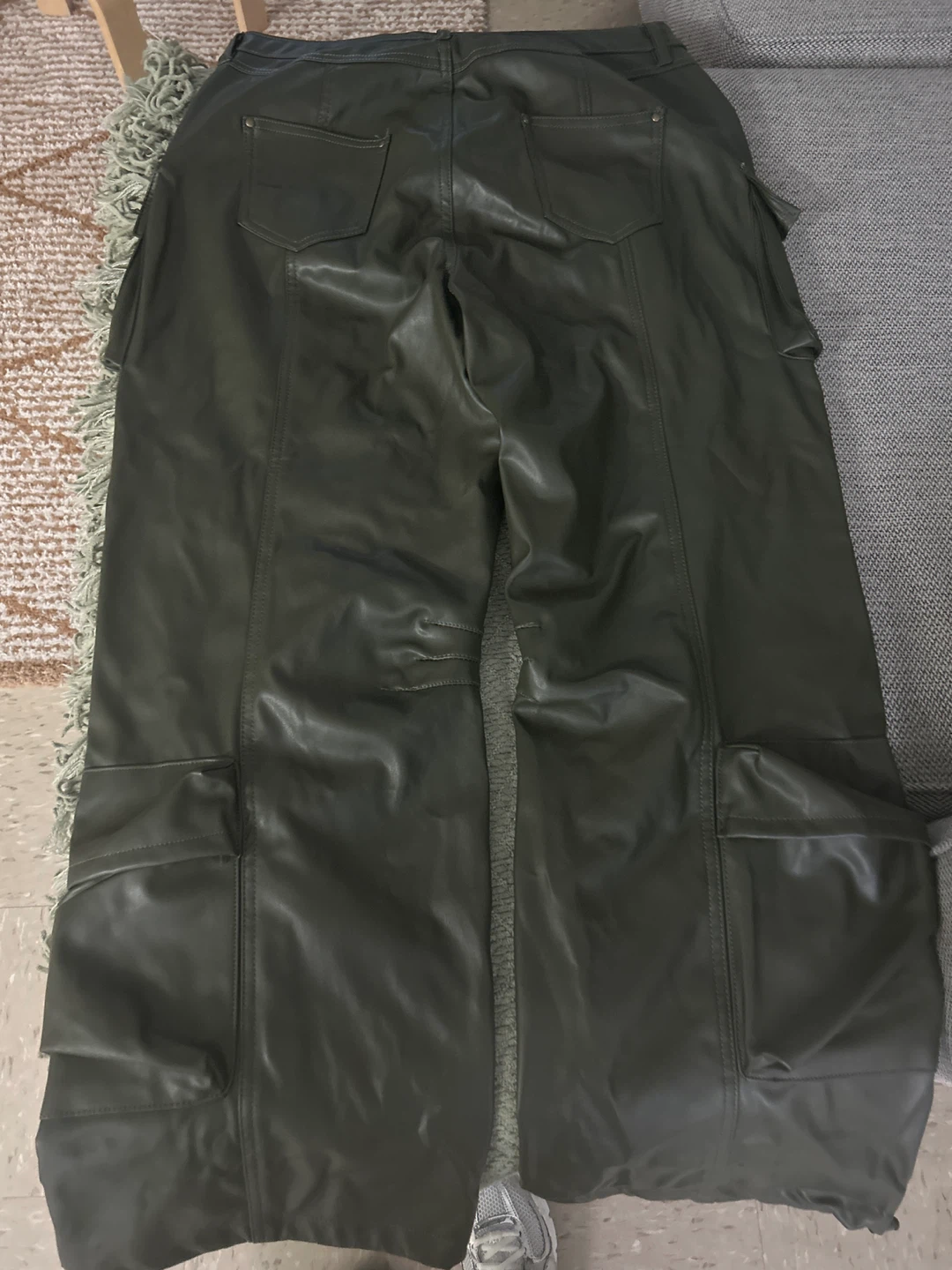 Fashion Nova Olive Green Faux Leather Cargo Pants 🧡 - photo 2