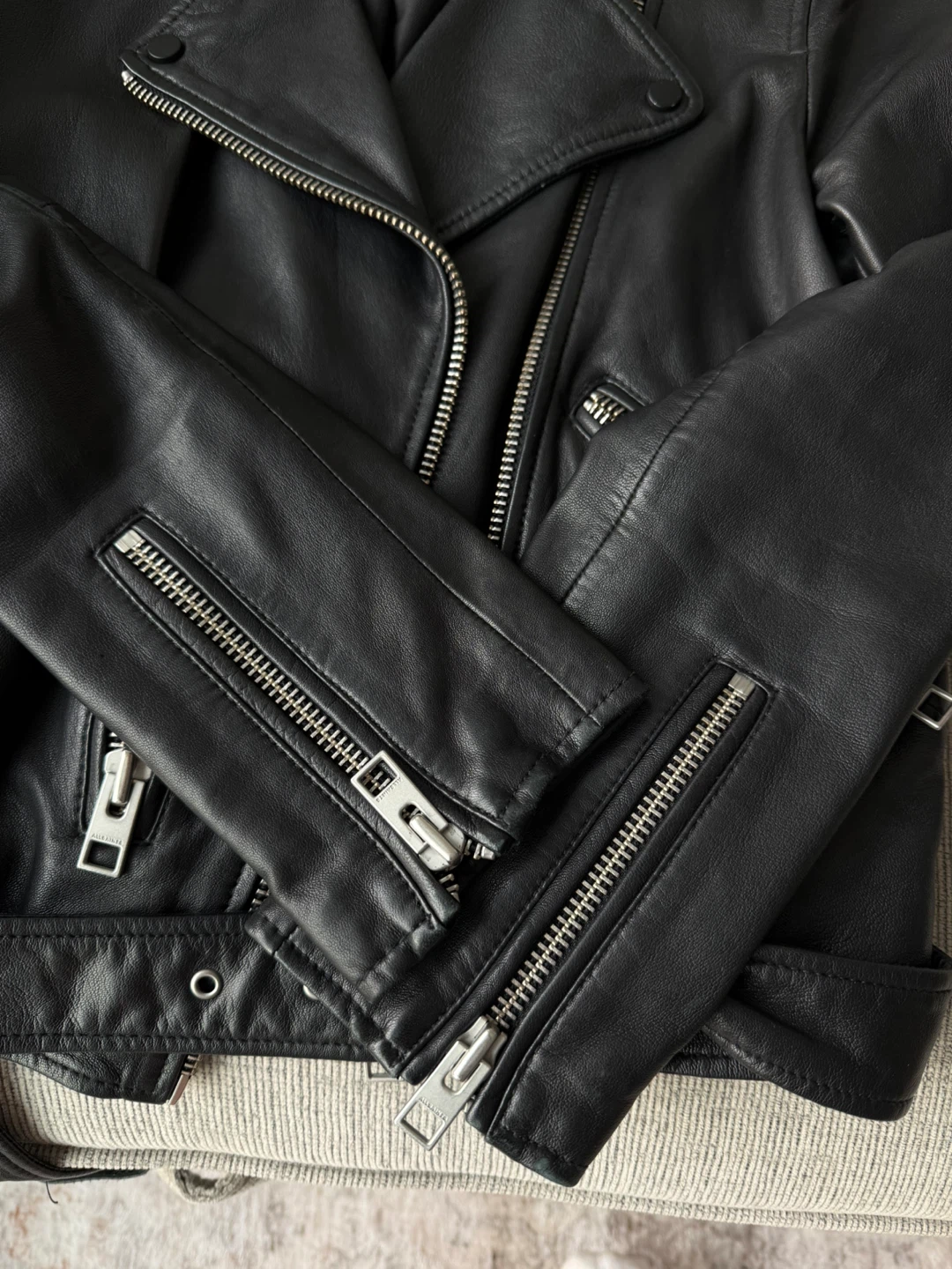 AllSaints Balfern Leather Biker Jacket, US 6 - photo 4