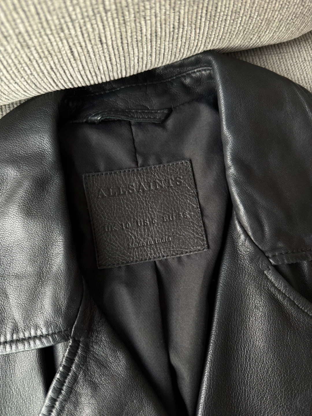 AllSaints Balfern Leather Biker Jacket, US 6 - photo 3
