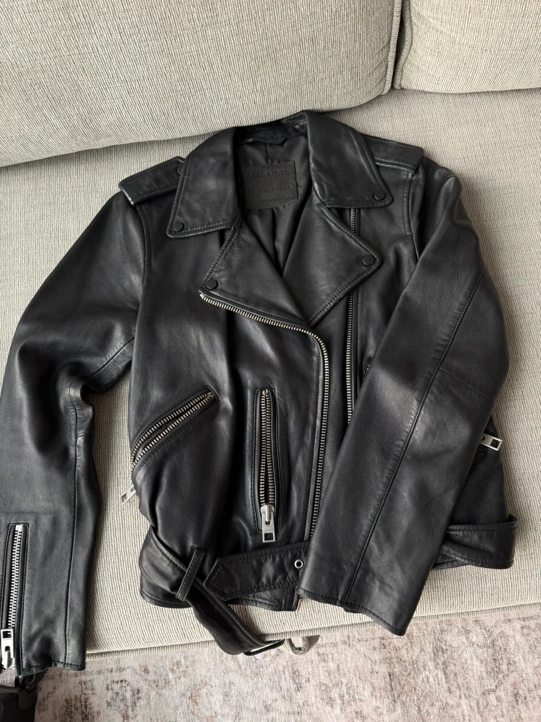 AllSaints Balfern Leather Biker Jacket, US 6