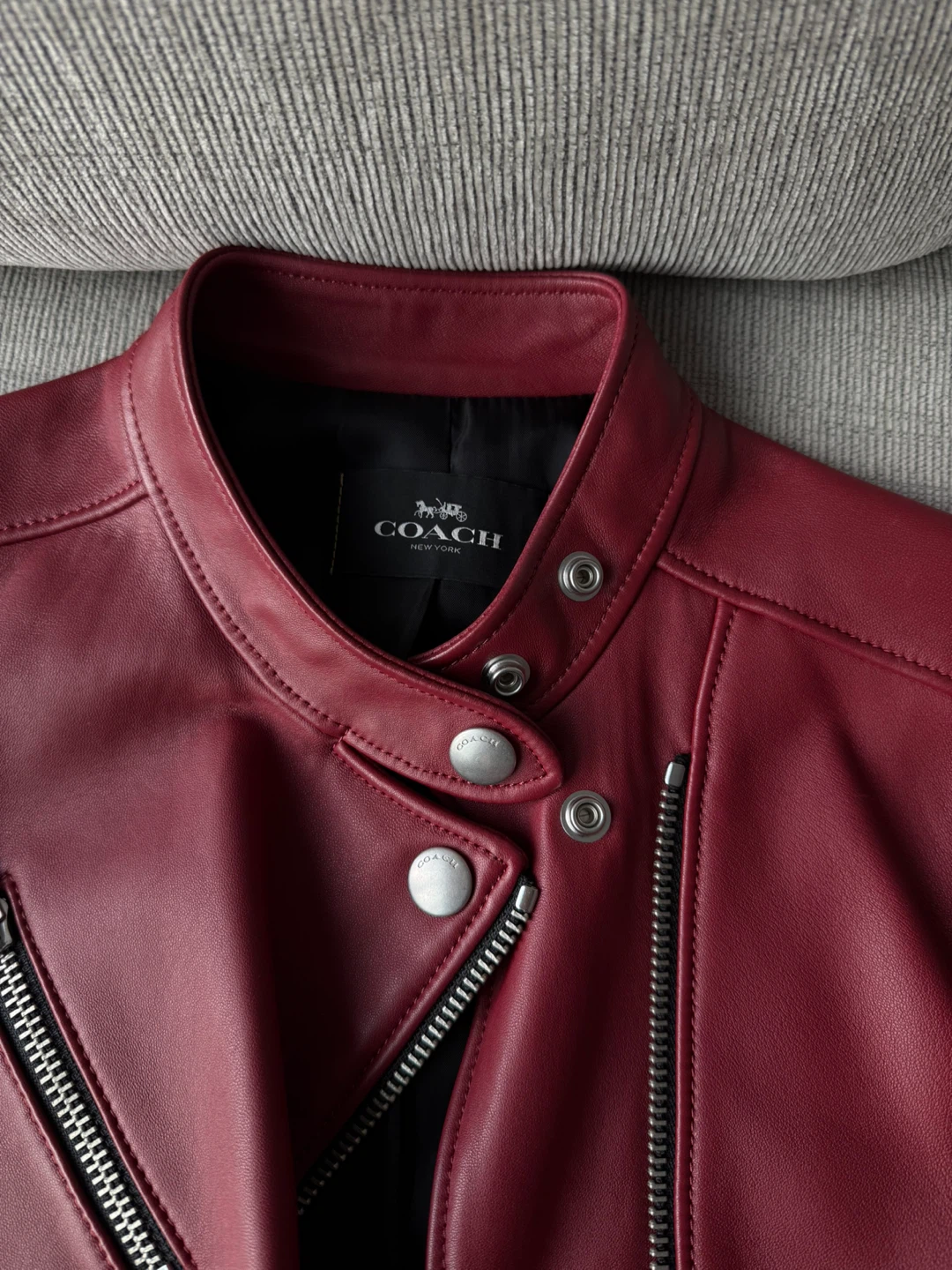 Coach Burgundy Leather Jacket