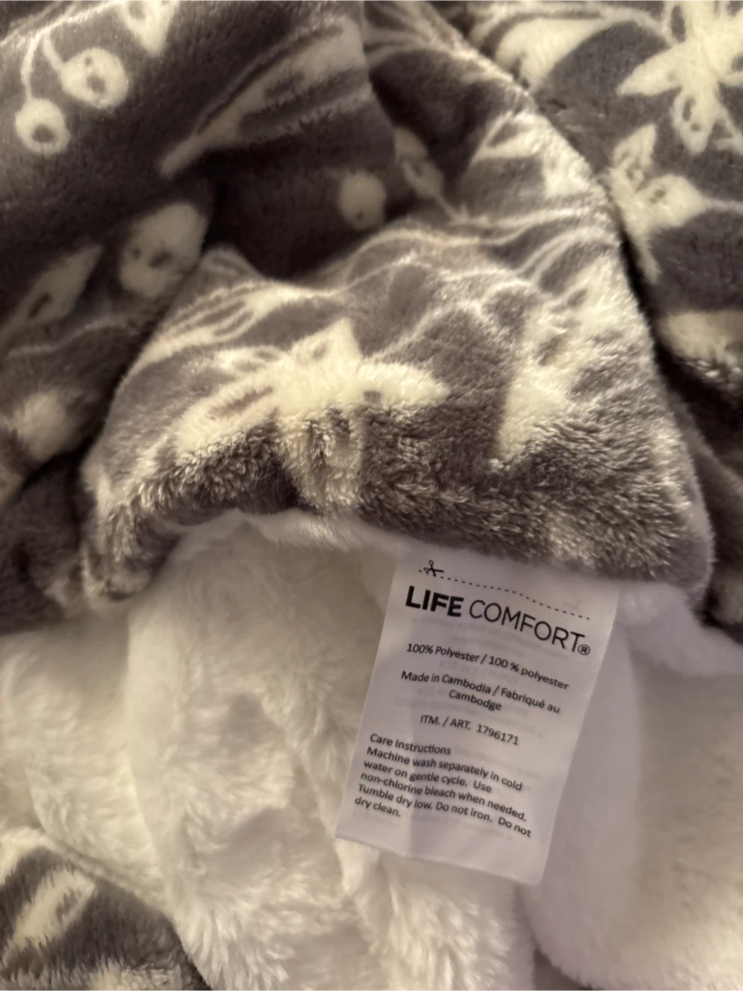 NWOT Life Comfort Blanket - Grey/White - photo 2