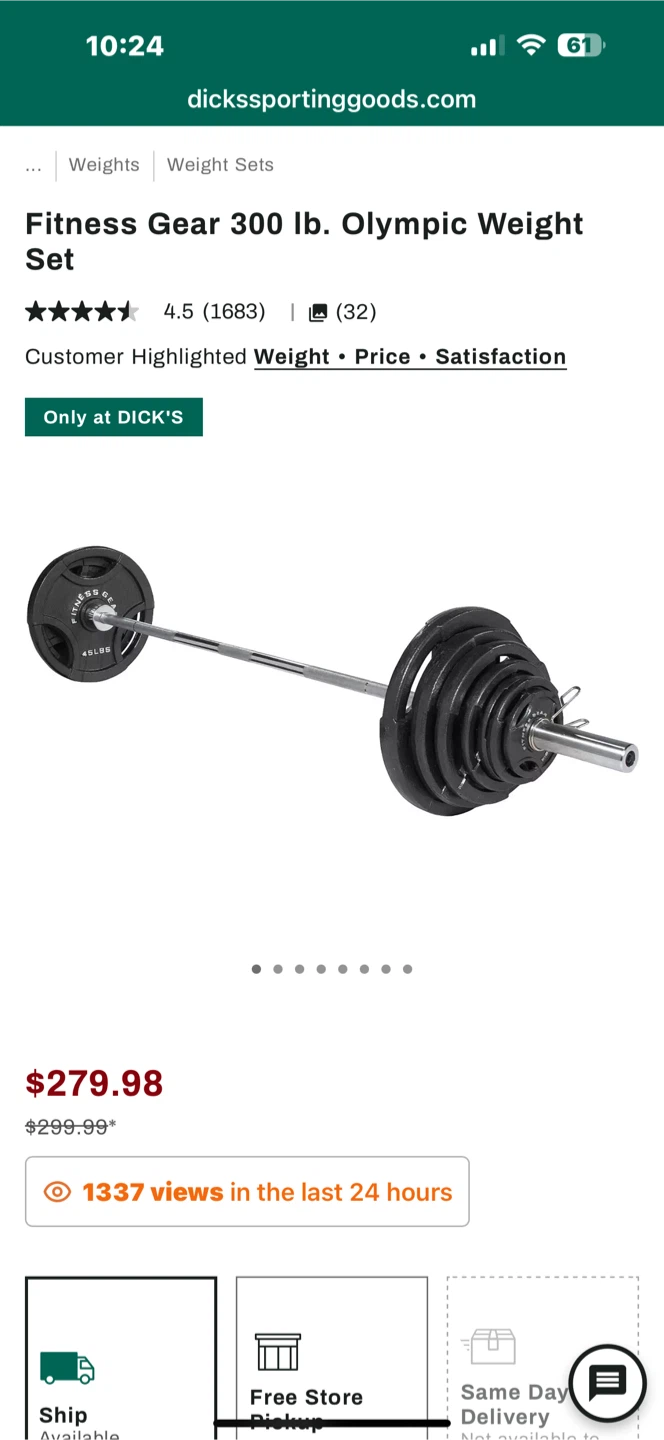 Fitness Gear 300 lb Olympic Weight Set - photo 4