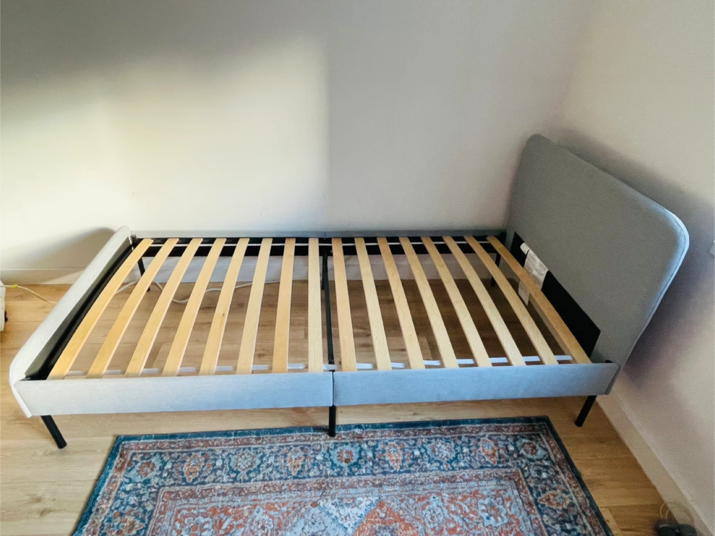 IKEA Slattum Gray Upholstered Twin Bed Frame - photo 3