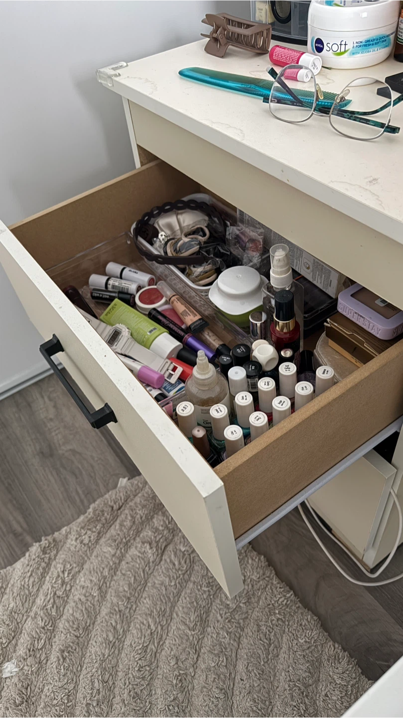 Beige 2-Drawer Nightstand - photo 2