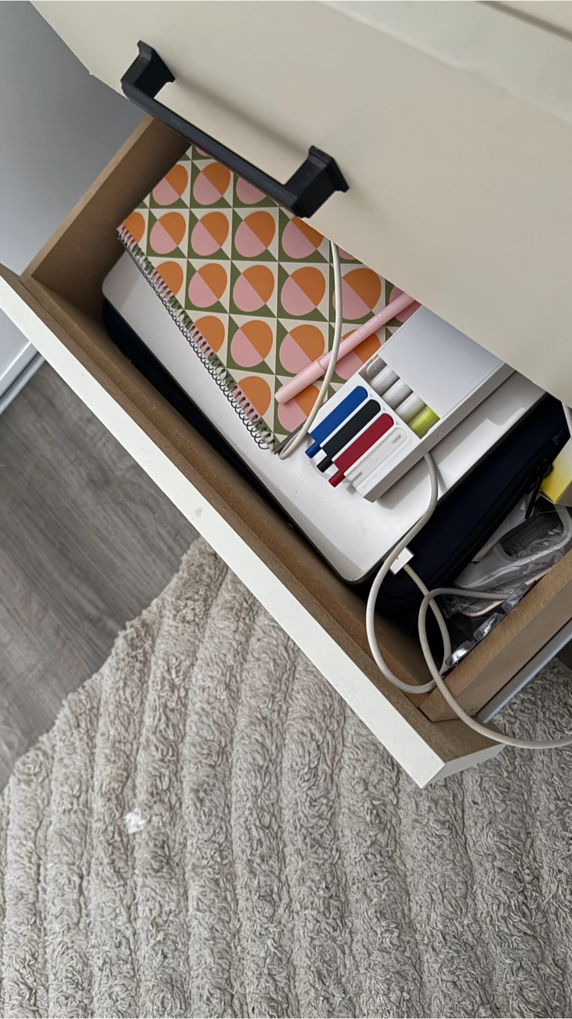 Beige 2-Drawer Nightstand - photo 3