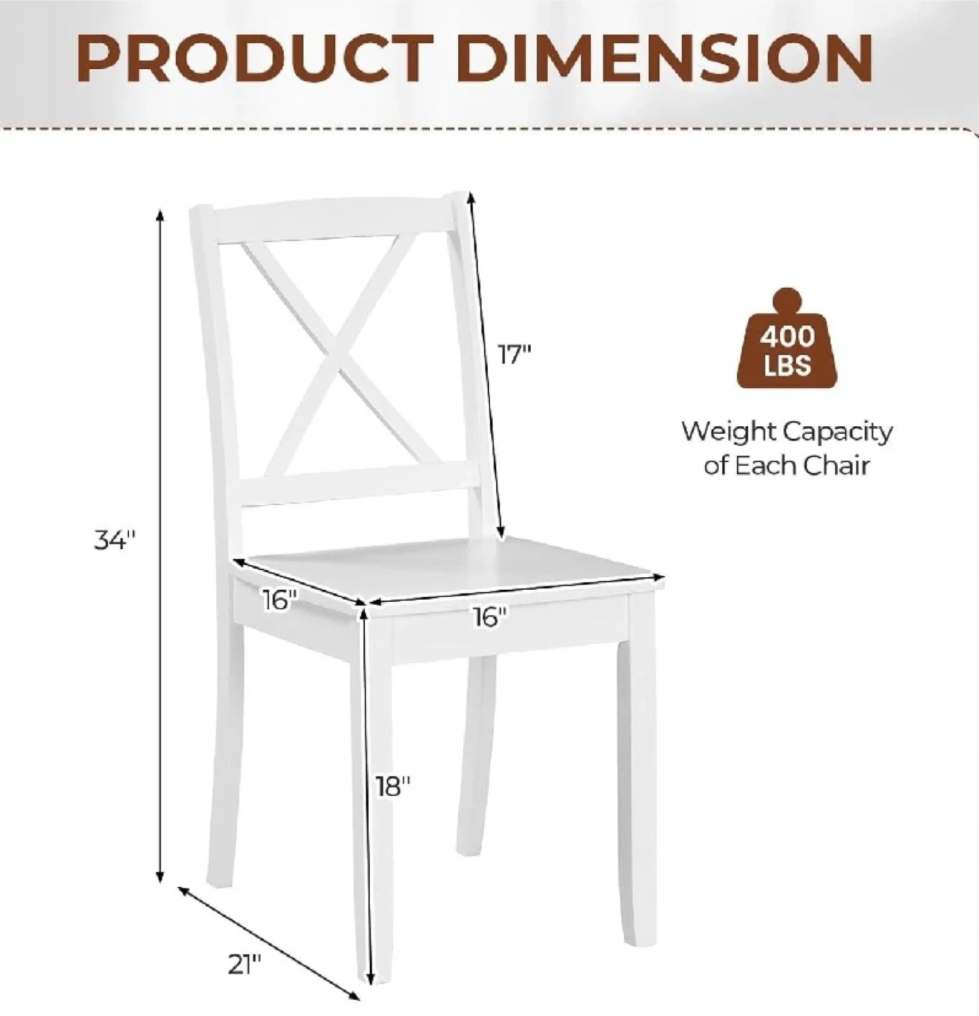 New in Box 4pcs Wood Dining Chairs Set - photo 2