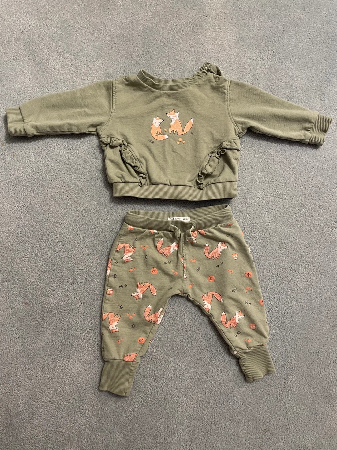 Baby girl pants set, 100% cotton, size 6 months