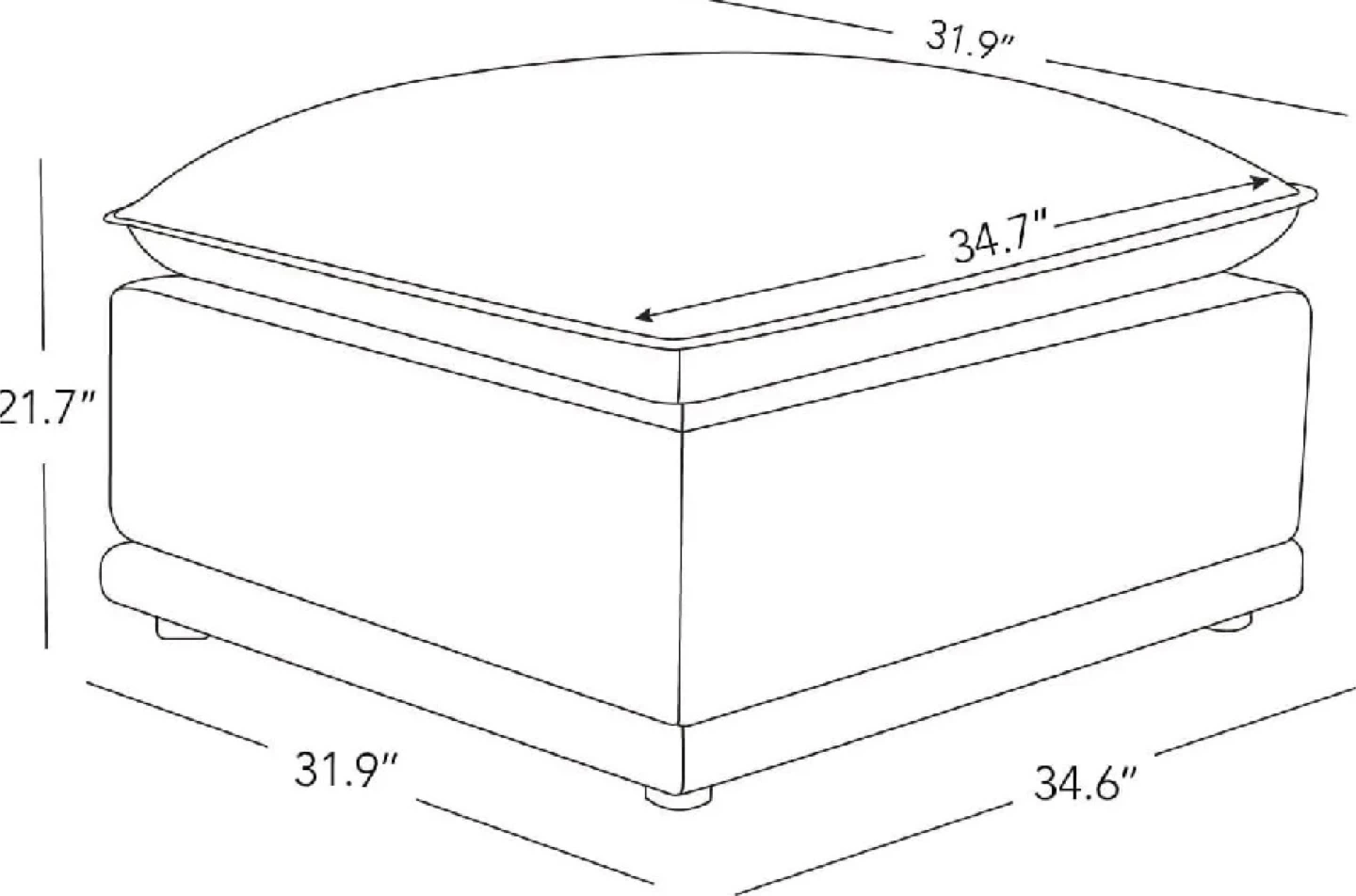 New in Box CHITA Modular Ottoman - photo 2