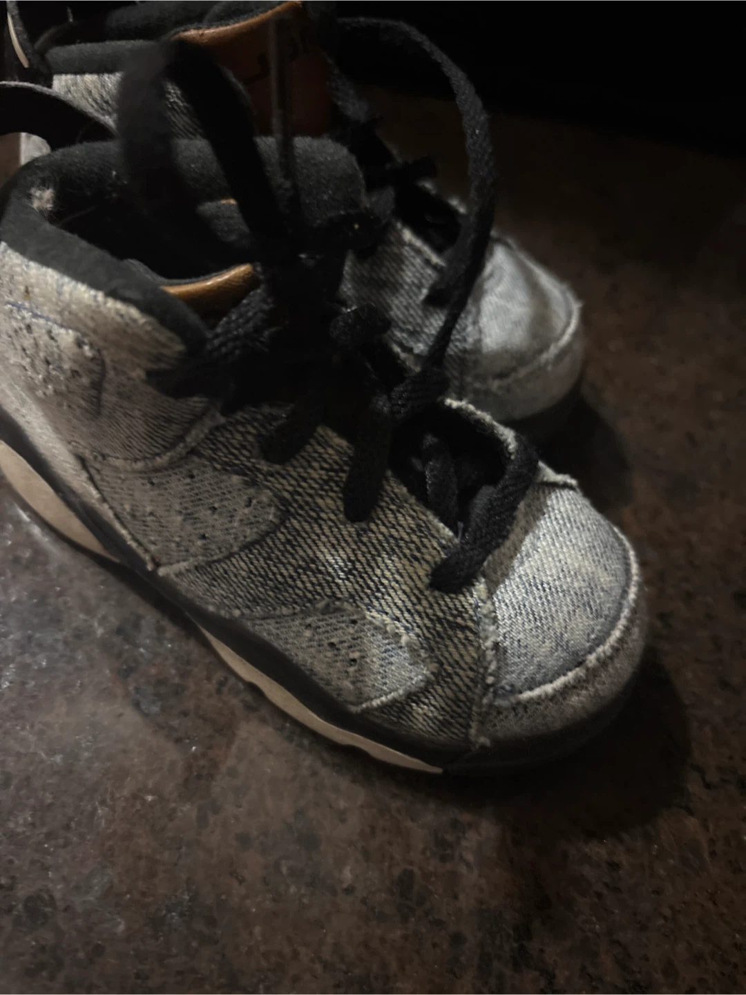 Size 7c denim Jordan’s - photo 3