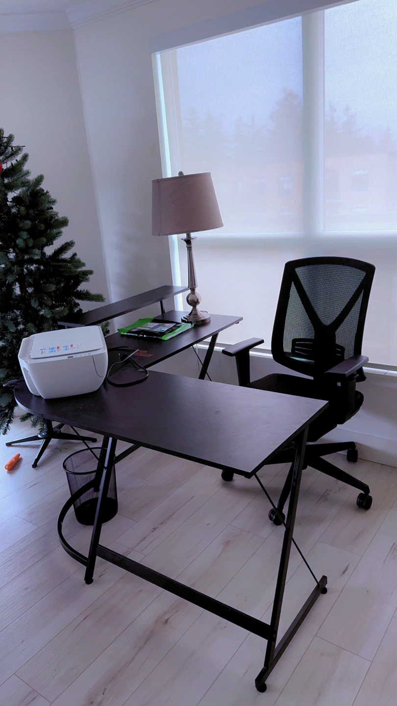 Black Office Desk and Chair Set