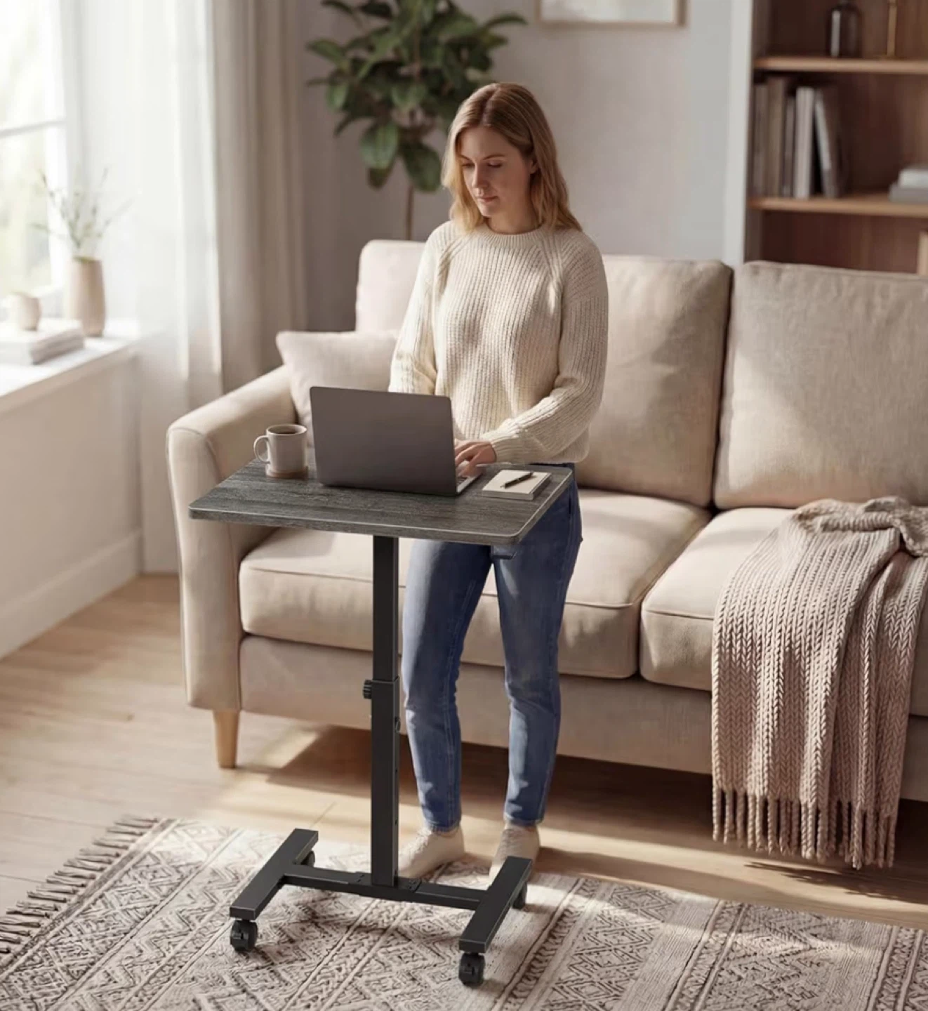 WINAZ 24" Portable Standing Rolling Desk - photo 3
