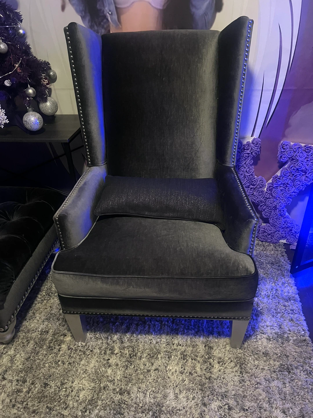Wingback Chair and Ottoman Set