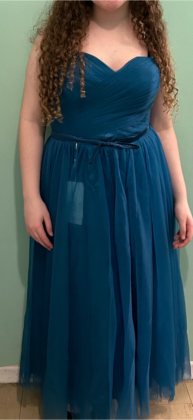 Teal Strapless Formal Dress - photo 2