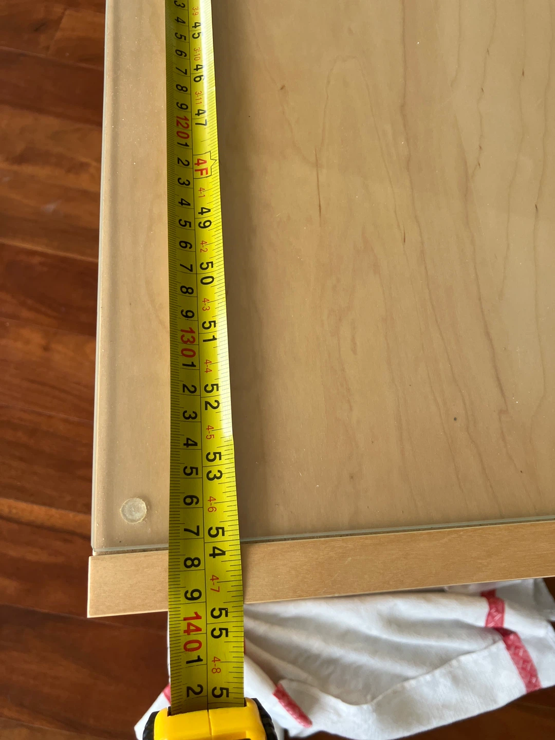 Light Wood TV Stand with Glass Shelves - photo 4