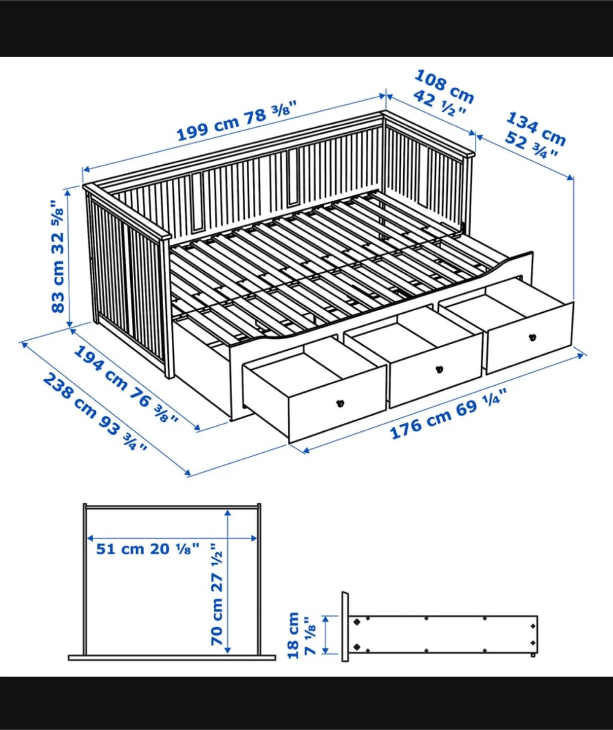 IKEA Hemnes Daybed Frame - White - photo 4