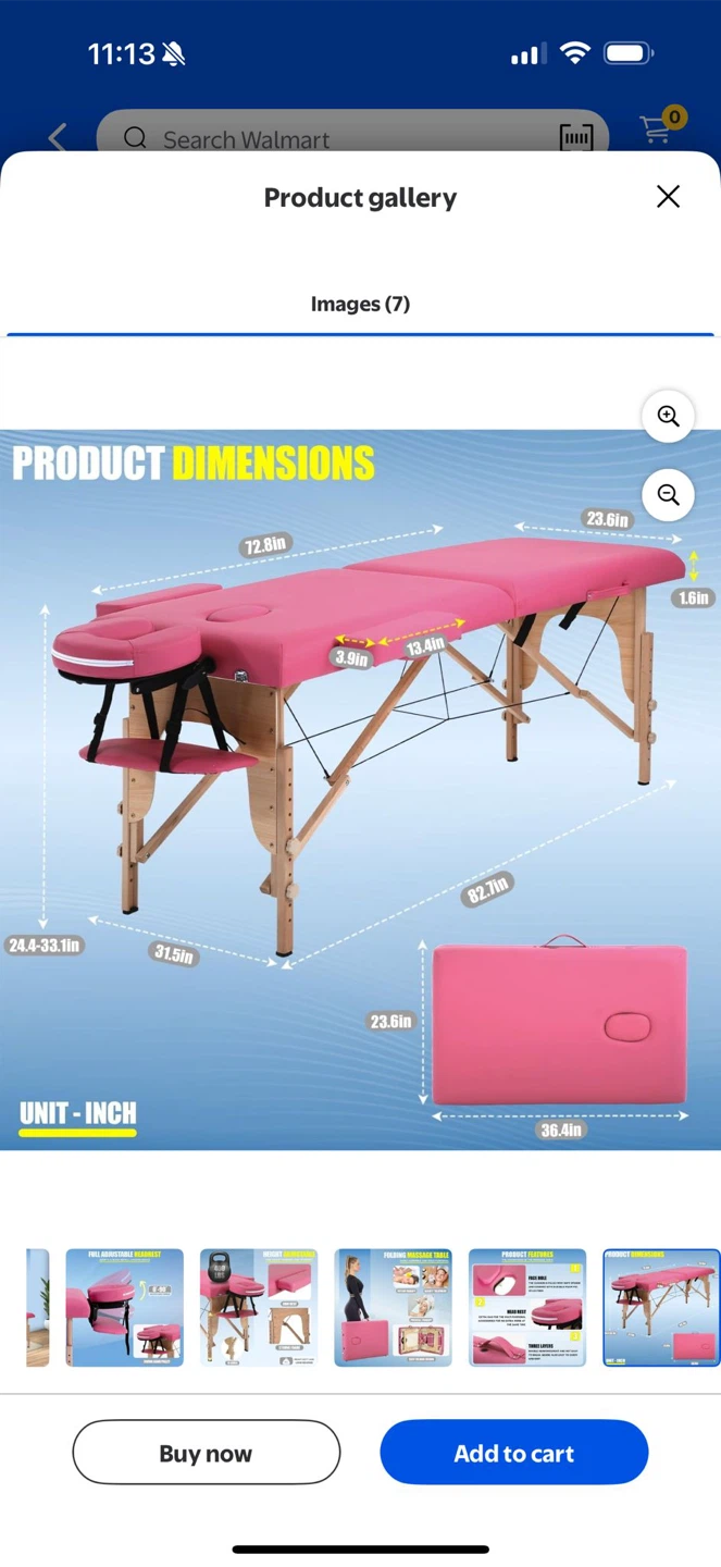 Pink Folding Massage Table with Carrying Case - photo 4